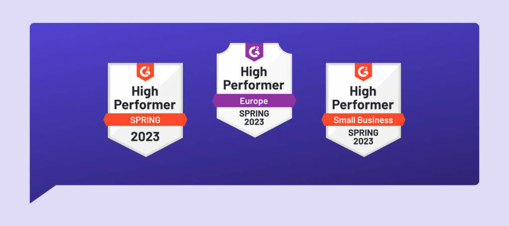 Dixa's spring 2023 G2 badges for Conversational Support