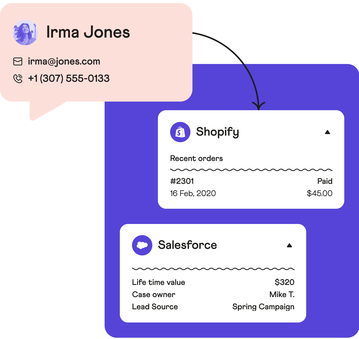 Dixa Custom Card Integration Displaying Customer Data For Agents