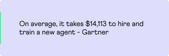 On average, it takes $14,113 to hire and train a new customer service agent. 